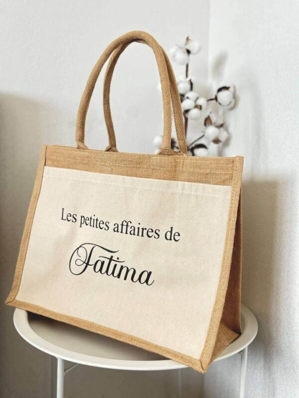 sac en toile de jute personnalisé pour femme