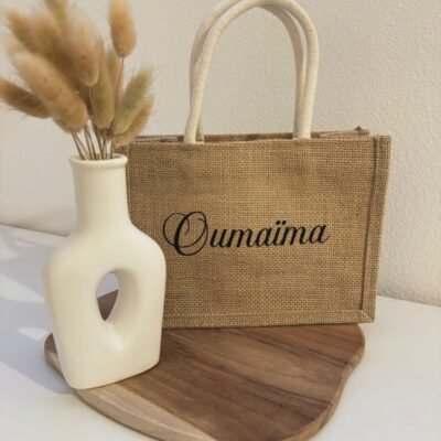 petit sac en jute personnalisé