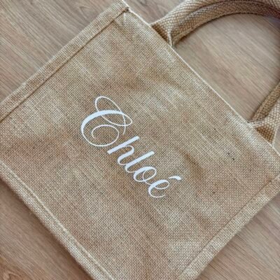 mini sac en jute personnalisé