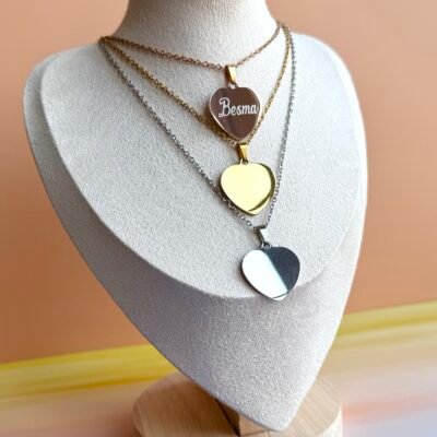 Collier gravé acier inoxydable