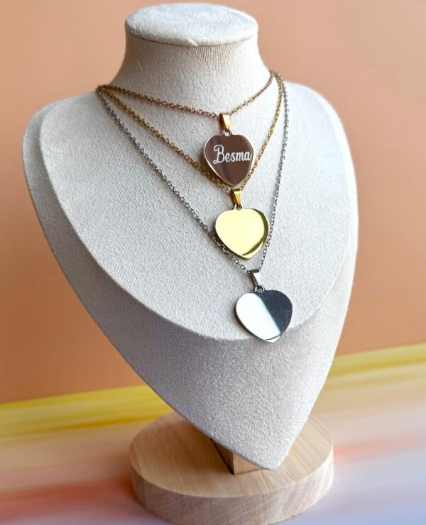 Collier gravé acier inoxydable